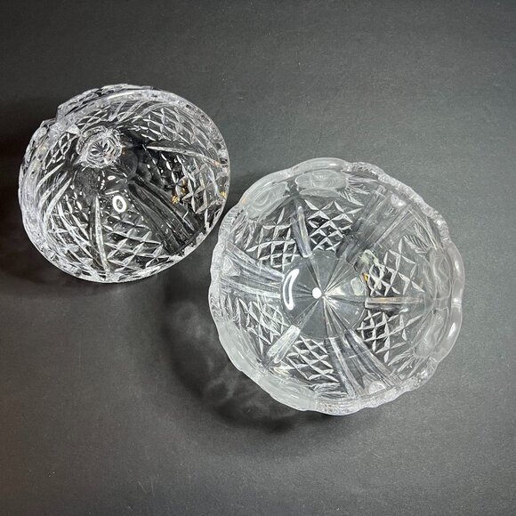 Vintage Anna Hutte Bleikristall Lead Crystal Etched Rose Candy Bowl Dish w/ Lid - Picture 6 of 9